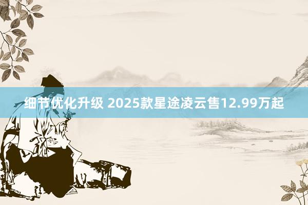 细节优化升级 2025款星途凌云售12.99万起