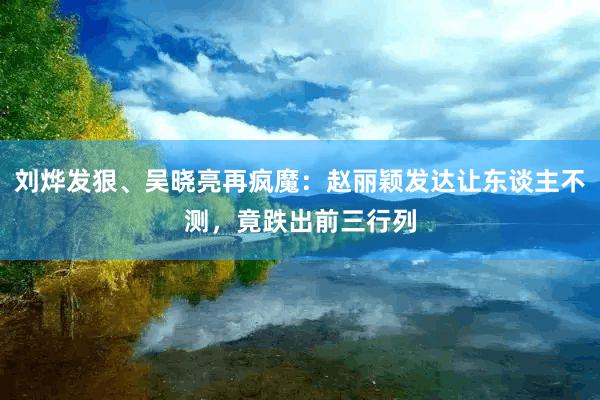 刘烨发狠、吴晓亮再疯魔：赵丽颖发达让东谈主不测，竟跌出前三行列